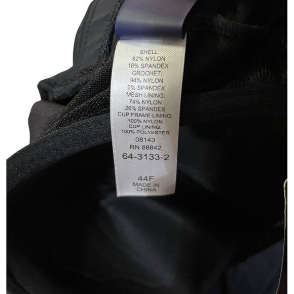 Swimsuits for All Tankini Top Womens 44F NEW Black Crochet Underwire - Picture 7 of 16